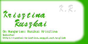 krisztina ruszkai business card